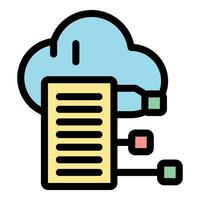 Cloud computing connecting to server database, data transfer and storage vector