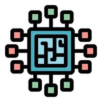 Quantum computing processor managing connections and data flow vector