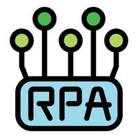 Robotic process automation rpa symbol connecting multiple nodes representing business process optimization vector