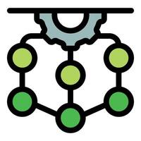 Simplified network diagram with gear element vector