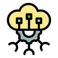 Cloud computing management system integrating data storage and processing vector