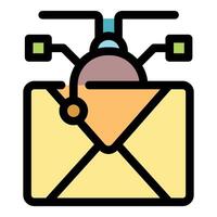 Robotic automation in email communication concept vector