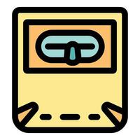 Retro floppy disk icon with bold outline vector