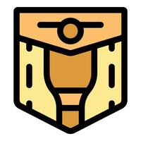 Futuristic robotic armor icon in bold colors vector