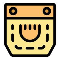 Smiling pocket icon with stitching details vector