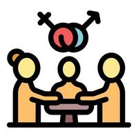 Diverse team discussing gender equality concepts vector