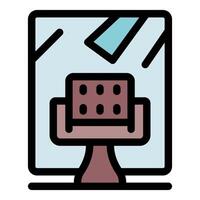 Elegant storefront displaying a delicious cake vector