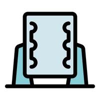 Iconic representation of a spiral notebook on stand vector