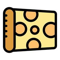 Piece of swiss cheese showing its texture and holes vector
