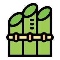 Green bamboo stalks tied together creating a nature fence vector