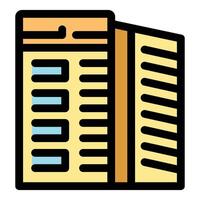 Modern building facade with windows and decorative elements representing urban architecture vector