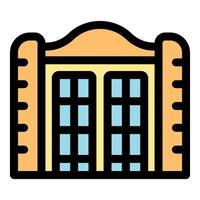 Art deco building with symmetrical windows vector