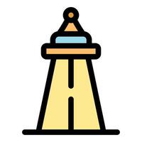Airport control tower ensuring safe and efficient air traffic flow vector
