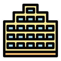 Multi storey building with regular windows representing modern architecture vector