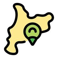 Abstract map with location pin icon design vector