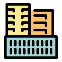 Modern skyscraper icon with bold lines vector