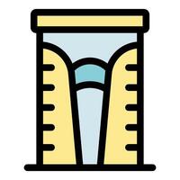 Modern building with futuristic design and unique architecture vector