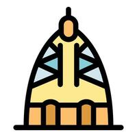 Ryugyong hotel shining in pyongyang north korea vector