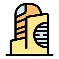 Modern building with round window and geometric shapes representing urban architecture vector