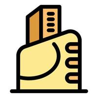Modern building emerging from abstract shape, architectural innovation vector