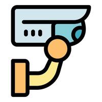 Modern surveillance camera icon in flat design vector