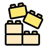 Stacked colorful building blocks for creative play vector