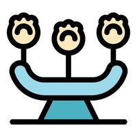 Balancing act with three sad faces icon vector