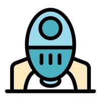 Cartoon rocket launching from a platform vector