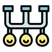 Three smiling faces hanging from pipes vector