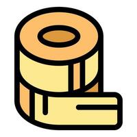 Masking tape roll unrolling for painting and packaging vector