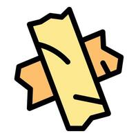 Adhesive tape strip crossing over creating a plus sign vector