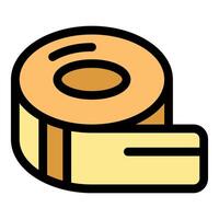 Roll of adhesive tape resting on a piece of tape vector