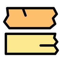 Two adhesive tapes, one torn and one intact, symbolizing completion and disruption vector