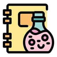 Kawaii potion notebook combining magic and note taking for whimsical studying vector