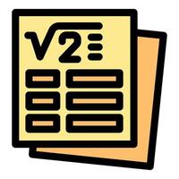 Math test representing mathematical equations and square root calculations vector