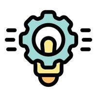 Light bulb and gear showing innovation and creative thinking vector