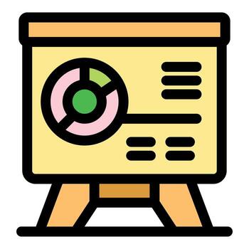 Diagram showcasing data analysis on a flip chart vector
