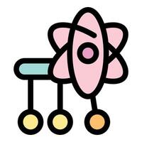Abstract illustration of atomic structure with hanging elements vector