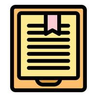 Digital document icon with bookmark design vector