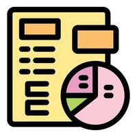Analyzing data with colorful pie chart graphic vector