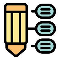 Creative mind mapping with pencil and speech bubbles vector