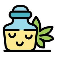 Relaxing aromatherapy bottle with leaf design vector