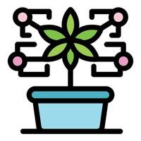 Growing digital plant representing smart farming and technological innovation vector