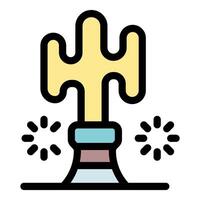 Abstract cactus icon with decorative elements vector
