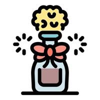 Decorative potion bottle with bow and sparkles vector