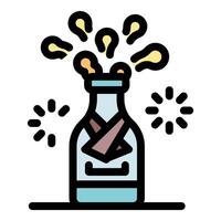 Exploding ideas from a creative bottle concept vector