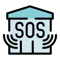 Sos emergency signal icon with waves vector