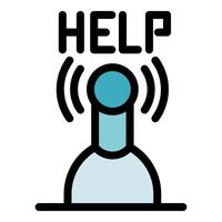 Person asking for help using wireless communication vector
