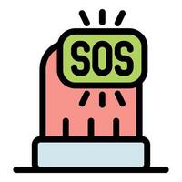Emergency button sending sos signal, activating urgent help vector