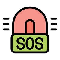 Sos signal flashing, requesting urgent help and rescue vector